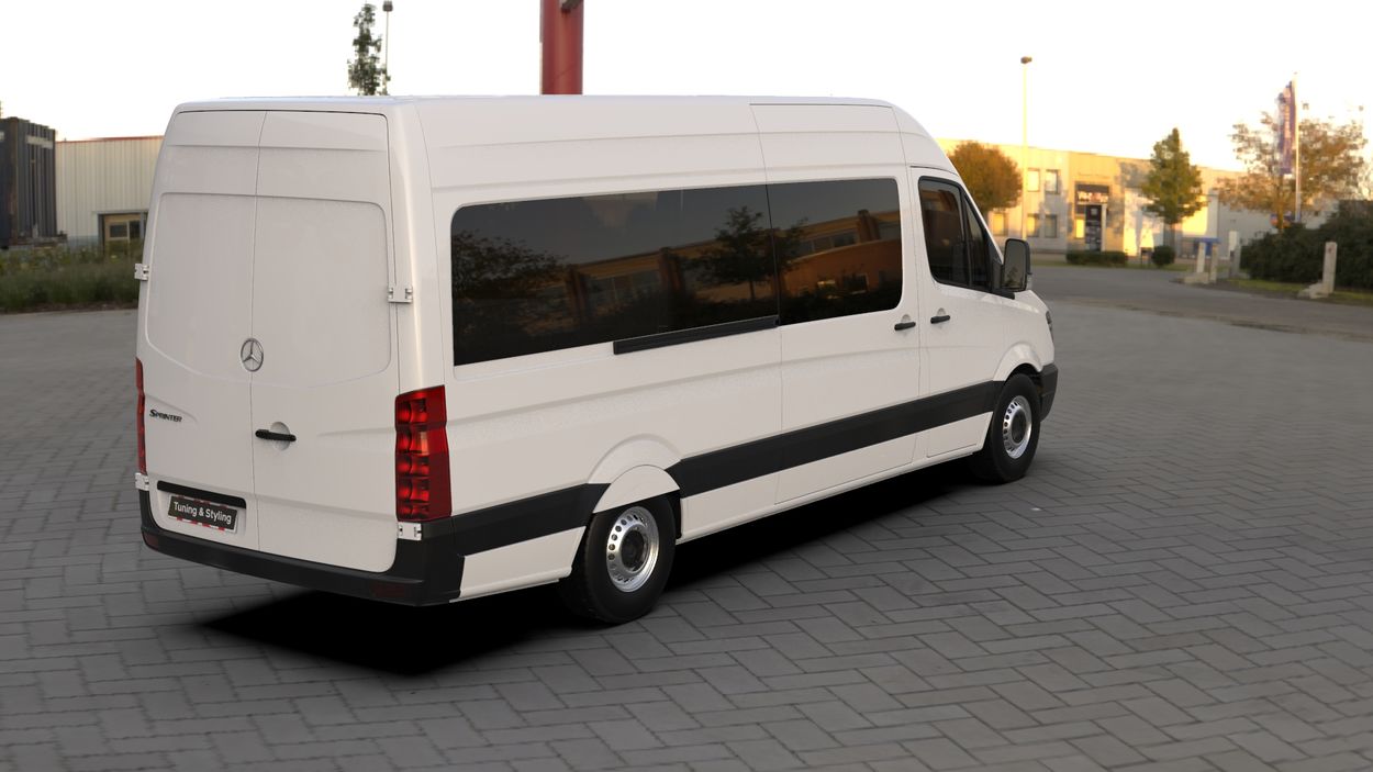 3D визуализация Mercedes Sprinter W906 2006-2018 гг. Накладки на задние арки (под покраску) фото 144°