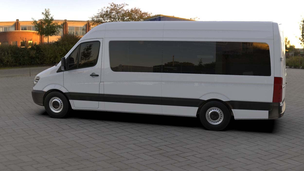 3D визуализация Mercedes Sprinter W906 2006-2018 гг. Спойлер боковой двери (грунтованный под покраску) фото 216°