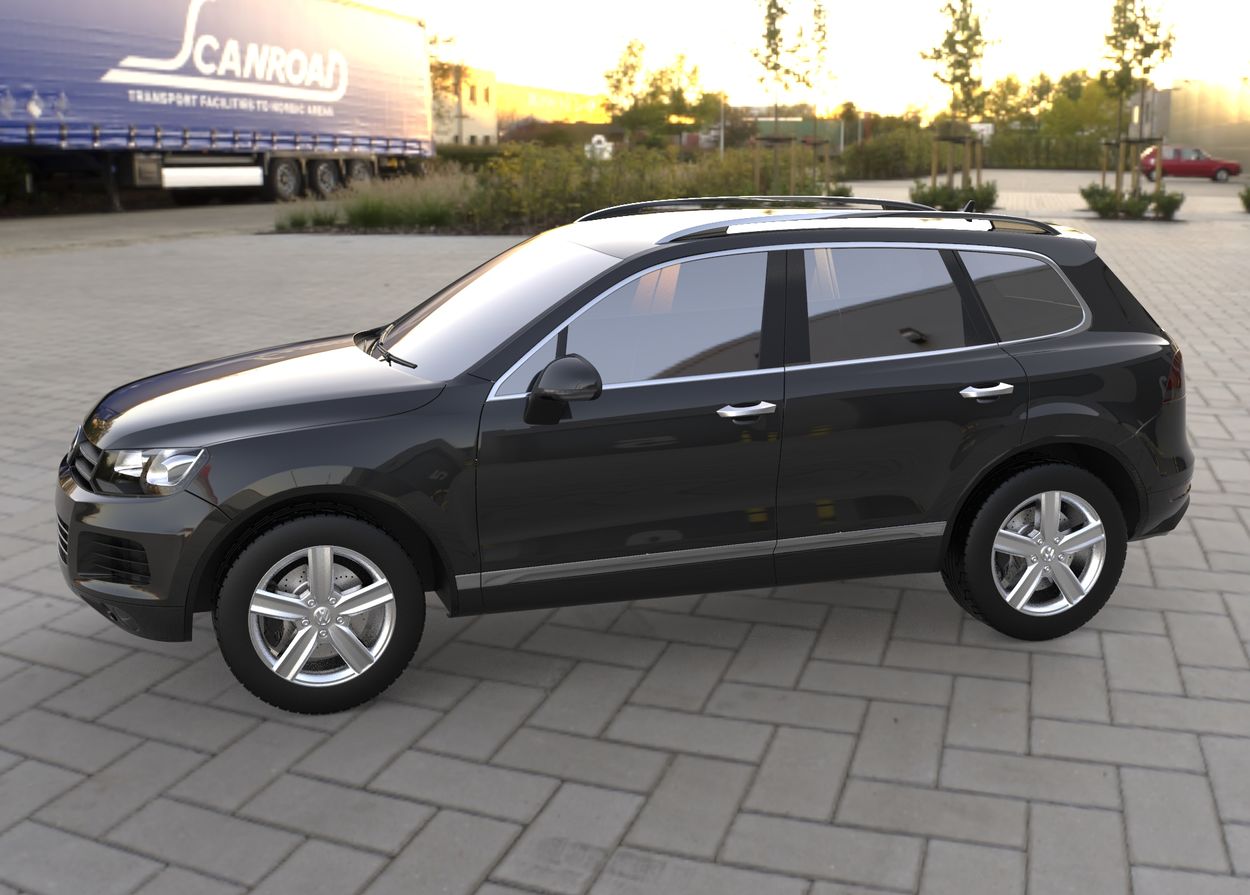 3D визуализация Volkswagen Touareg 2010-2018 гг. Хромированные Накладки на Ручки (4 шт., Нержавейка) OmsaLine - Итальянская Нержавейка фото 108°