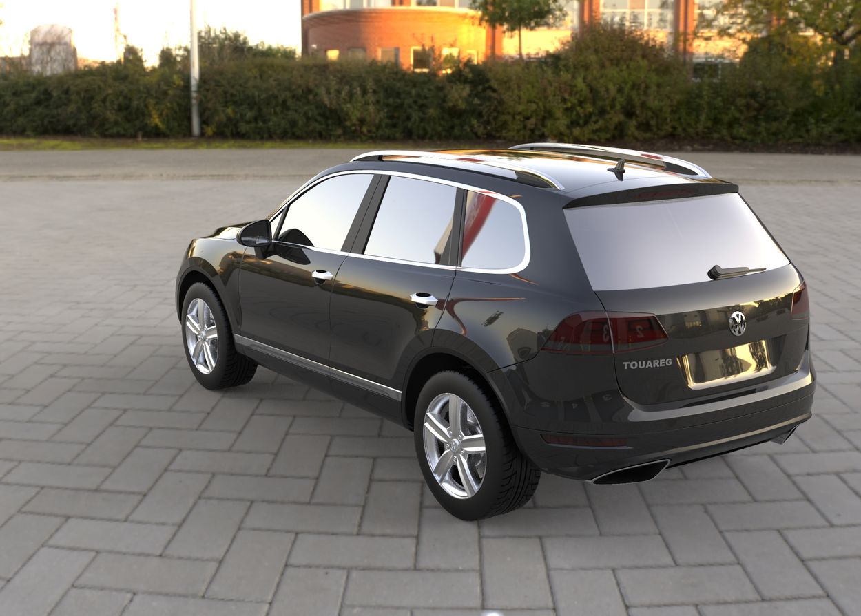 3D визуализация Volkswagen Touareg 2010-2018 гг. Хромированные Накладки на Ручки (4 шт., Нержавейка) OmsaLine - Итальянская Нержавейка фото 180°