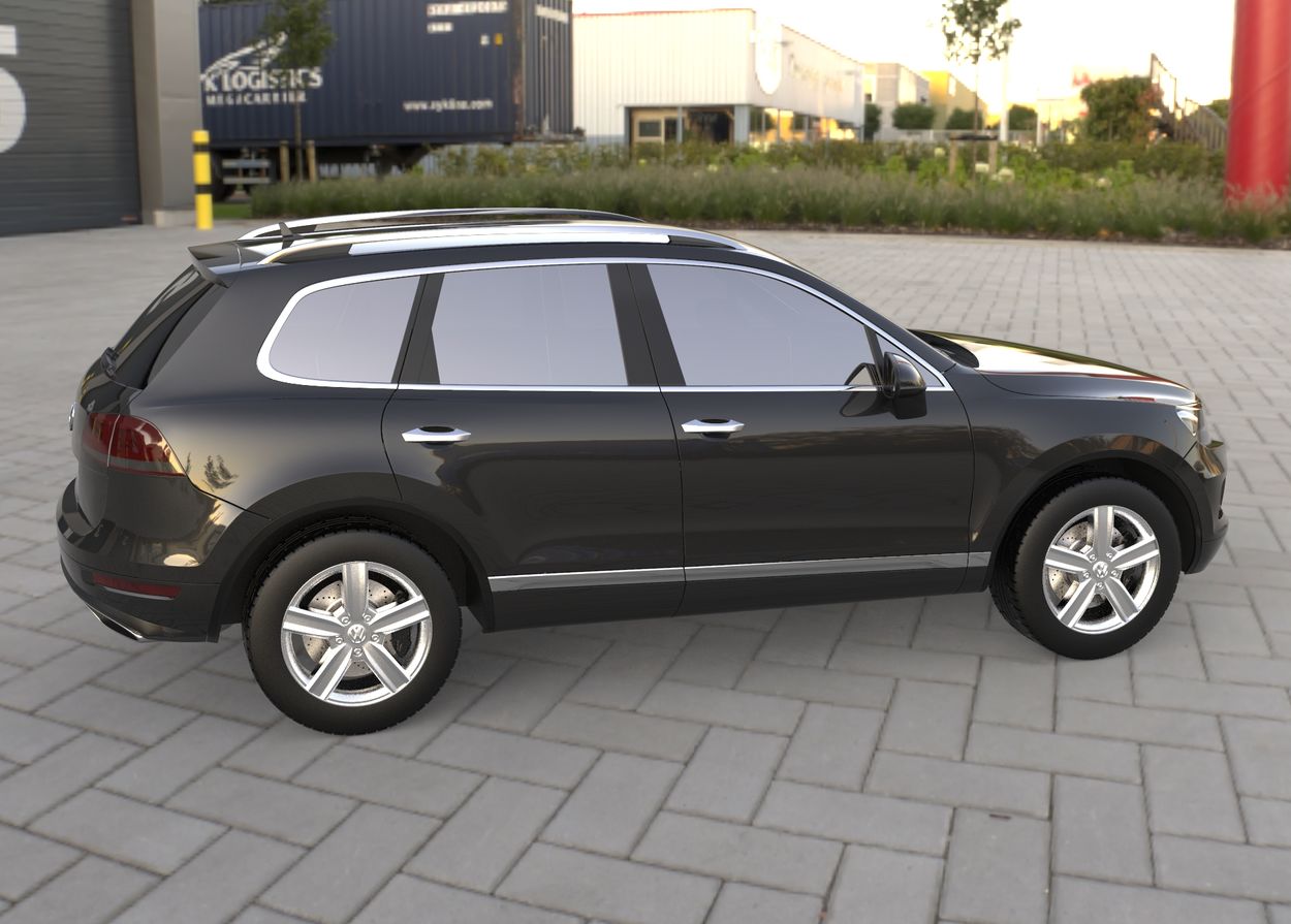 3D визуализация Volkswagen Touareg 2010-2018 гг. Хромированные Накладки на Ручки (4 шт., Нержавейка) OmsaLine - Итальянская Нержавейка фото 288°
