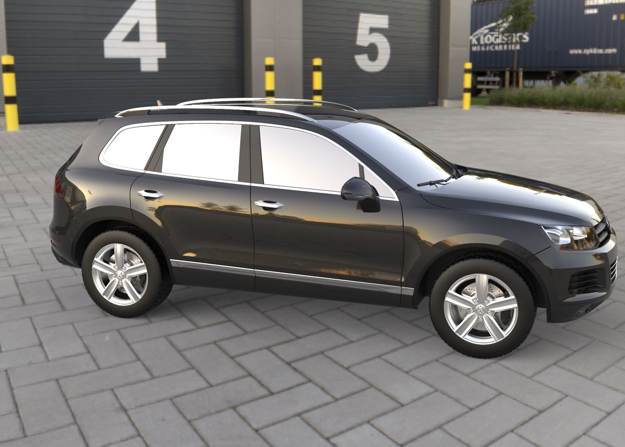 3D визуализация Volkswagen Touareg 2010-2018 гг. Хромированные Накладки на Ручки (4 шт., Нержавейка) OmsaLine - Итальянская Нержавейка фото 324°