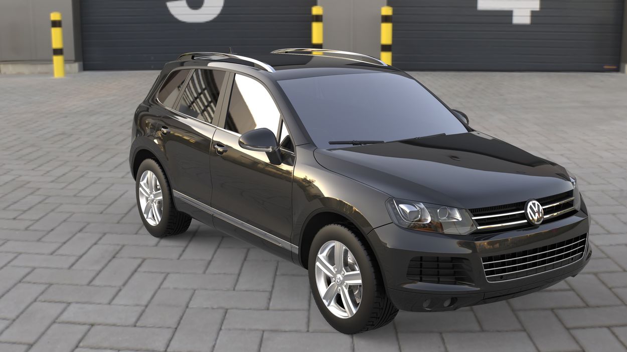 3D визуализация Volkswagen Touareg 2010-2018 гг. Нижний молдинг стекла нержавейка (6 шт) OmsaLine - Итальянская Нержавейка фото 0°