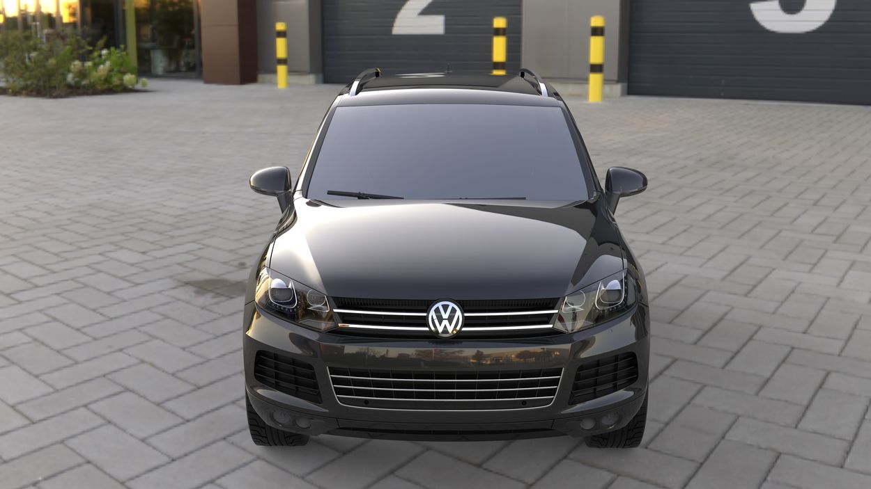 3D визуализация Volkswagen Touareg 2010-2018 гг. Нижний молдинг стекла нержавейка (6 шт) OmsaLine - Итальянская Нержавейка фото 36°