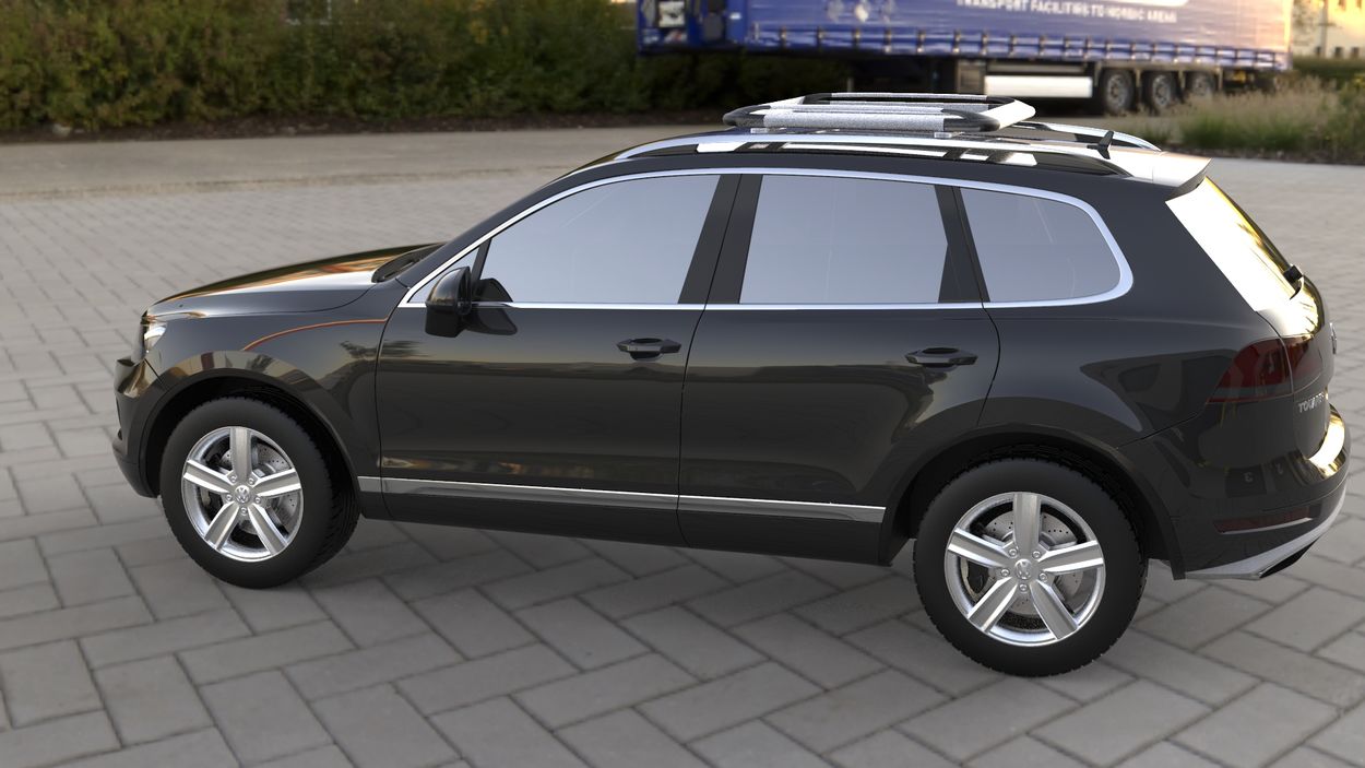 3D визуализация Cadillac XT5 Багажник з поперечками і сіткою (100см на 120см) фото 72°