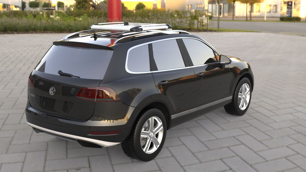 3D визуализация Cadillac XT5 Багажник з поперечками і сіткою (100см на 120см) фото 180°