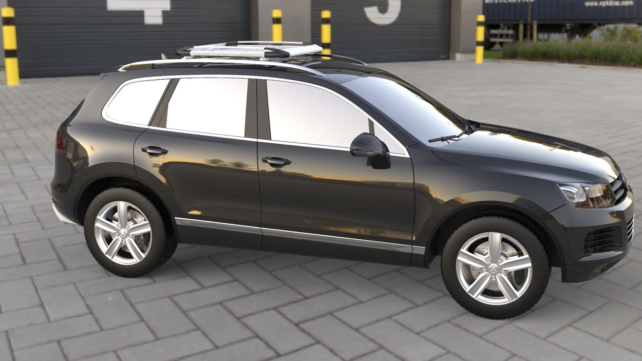 3D визуализация Cadillac XT5 Багажник з поперечками і сіткою (100см на 120см) фото 252°