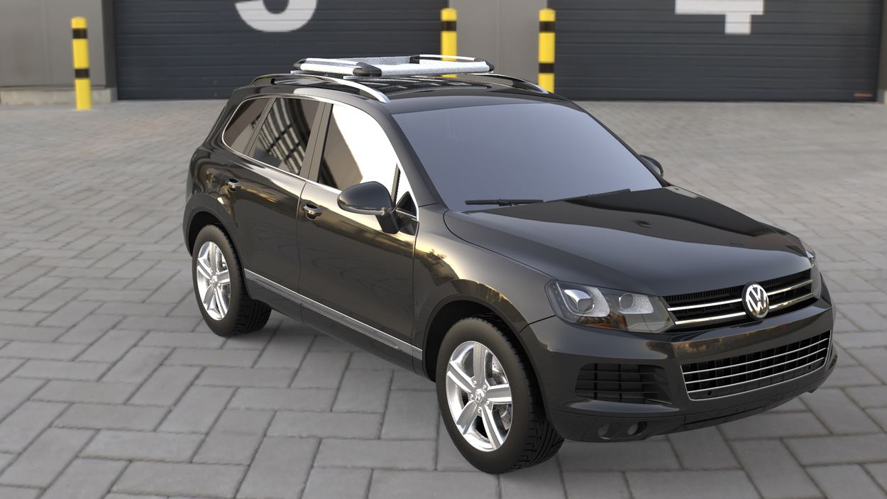3D визуализация Cadillac XT5 Багажник з поперечками і сіткою (100см на 120см) фото 288°