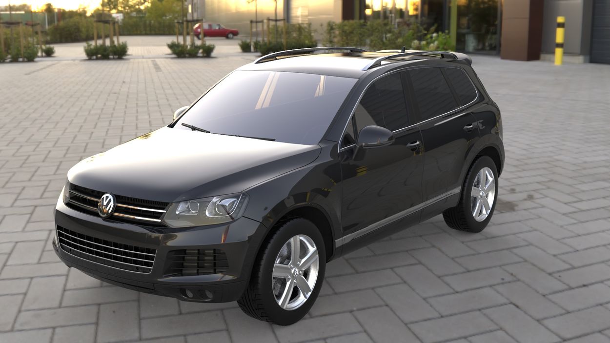 3D визуализация Volkswagen Touareg 2010-2018 гг. Спойлер ABT фото 180°