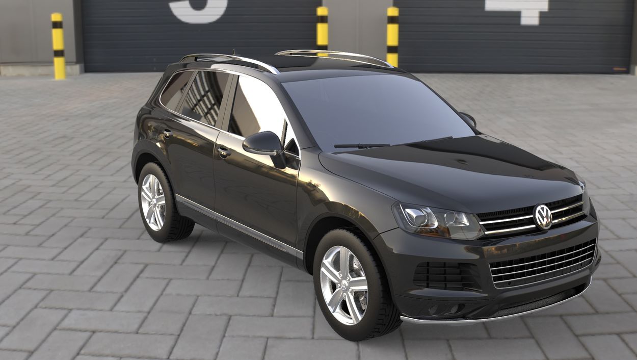 3D визуализация Volkswagen Touareg 2010-2018 гг. Передний и задний лип V1 (2010-2014) фото 0°