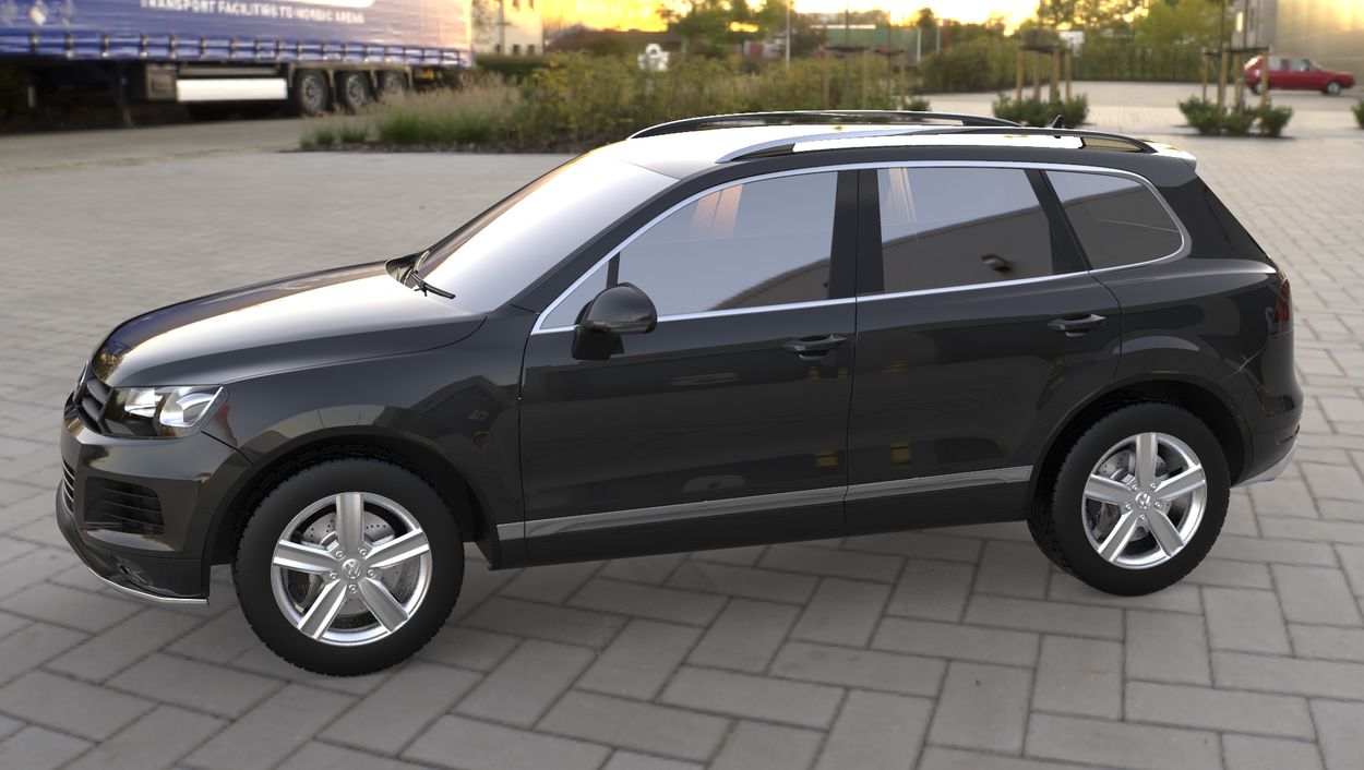 3D визуализация Volkswagen Touareg 2010-2018 гг. Передний и задний лип V1 (2010-2014) фото 108°