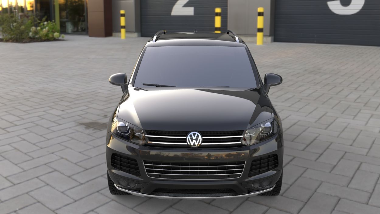 3D визуализация Volkswagen Touareg 2010-2018 гг. Передняя и задняя накладки V1 (2014↗) фото 36°