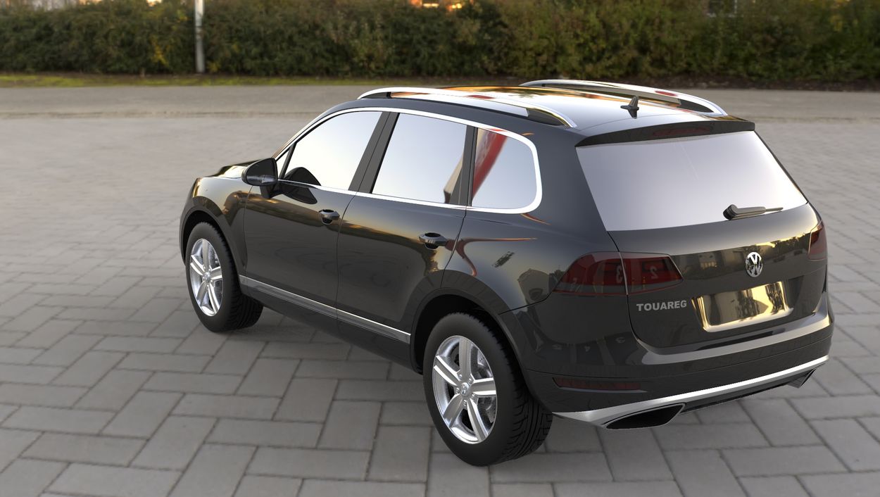 3D визуализация Volkswagen Touareg 2010-2018 гг. Передняя и задняя накладки V1 (2014↗) фото 180°