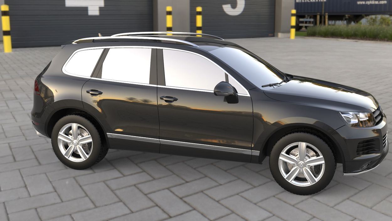 3D визуализация Volkswagen Touareg 2010-2018 гг. Передняя и задняя накладки V1 (2014↗) фото 324°