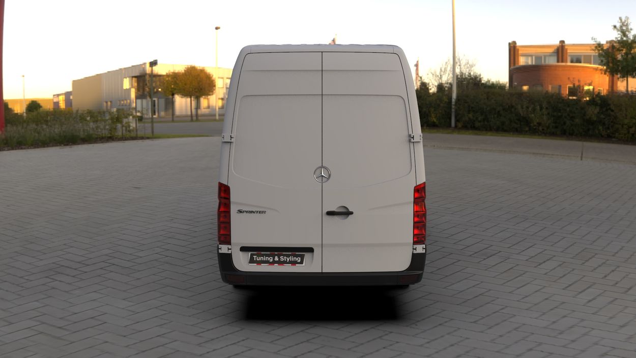 3D визуализация Volkswagen Crafter 2006-2016 гг. Узкие накладки на арки (4 шт, черные) фото 144°