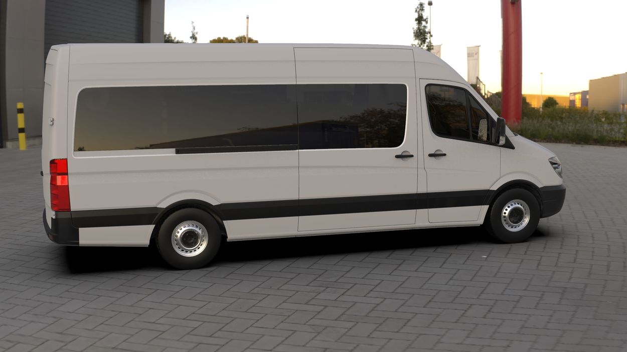 3D визуализация Volkswagen Crafter 2006-2016 гг. Узкие накладки на арки (4 шт, черные) фото 216°