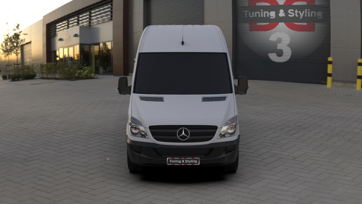 3D визуализация Volkswagen Crafter 2006-2016 гг. Узкие накладки на арки (4 шт, черные) фото 324°