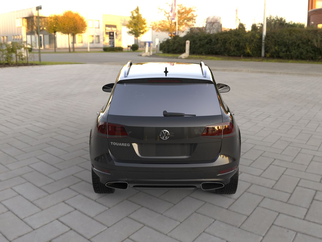 3D визуализация Volkswagen Touareg 2002-2010 гг. Боковые Подножки Maydos V2 (2 шт., Алюминий и Нержавейка) фото 144°