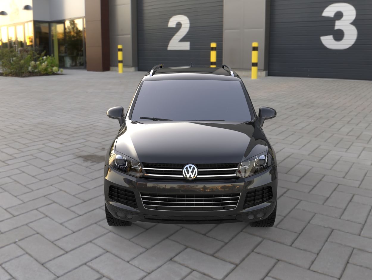 3D визуализация Volkswagen Touareg 2002-2010 гг. Боковые Подножки Maydos V2 (2 шт., Алюминий и Нержавейка) фото 324°