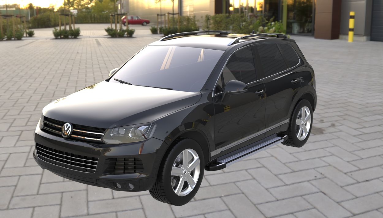 3D визуализация Volkswagen Touareg Бокові пороги Rainbow фото 72°
