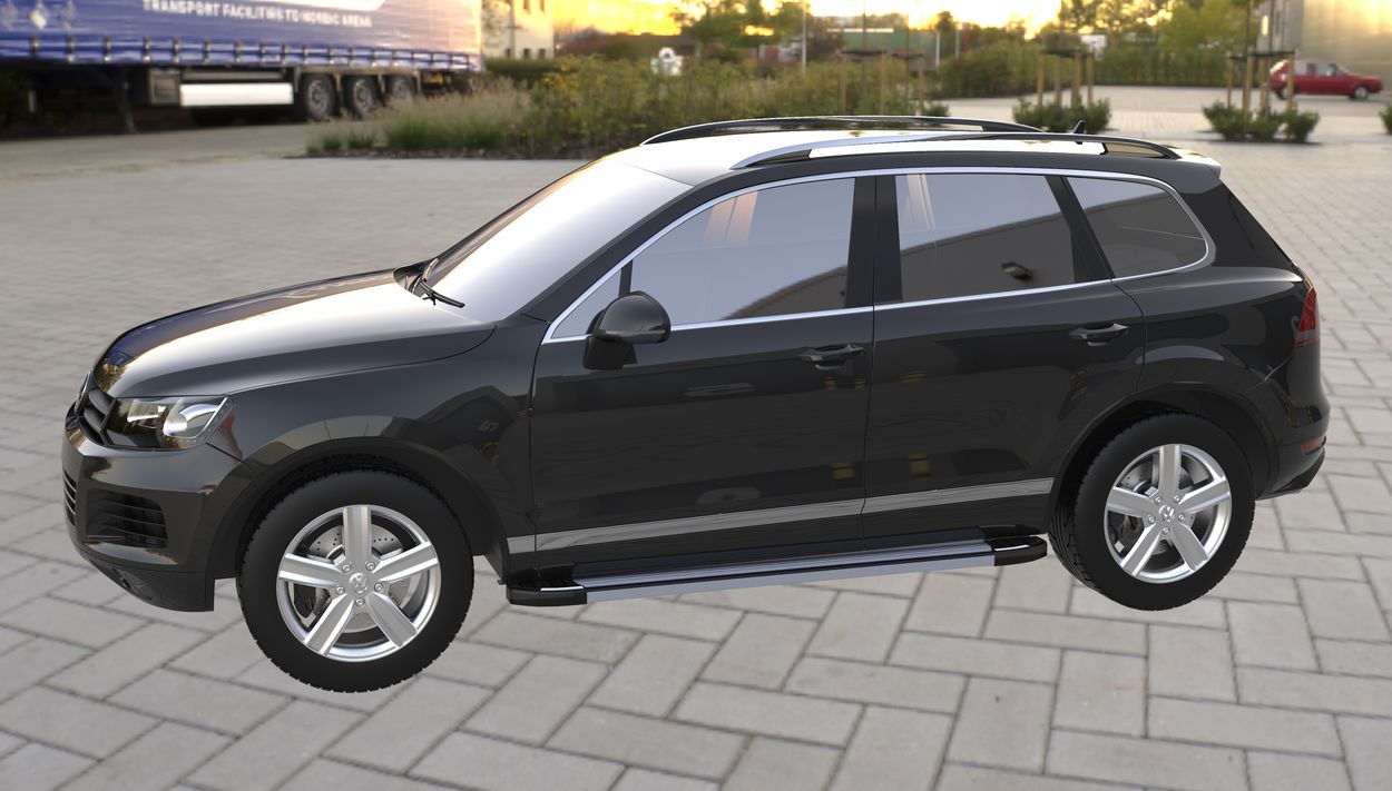 3D визуализация Volkswagen Touareg Бокові пороги Rainbow фото 108°