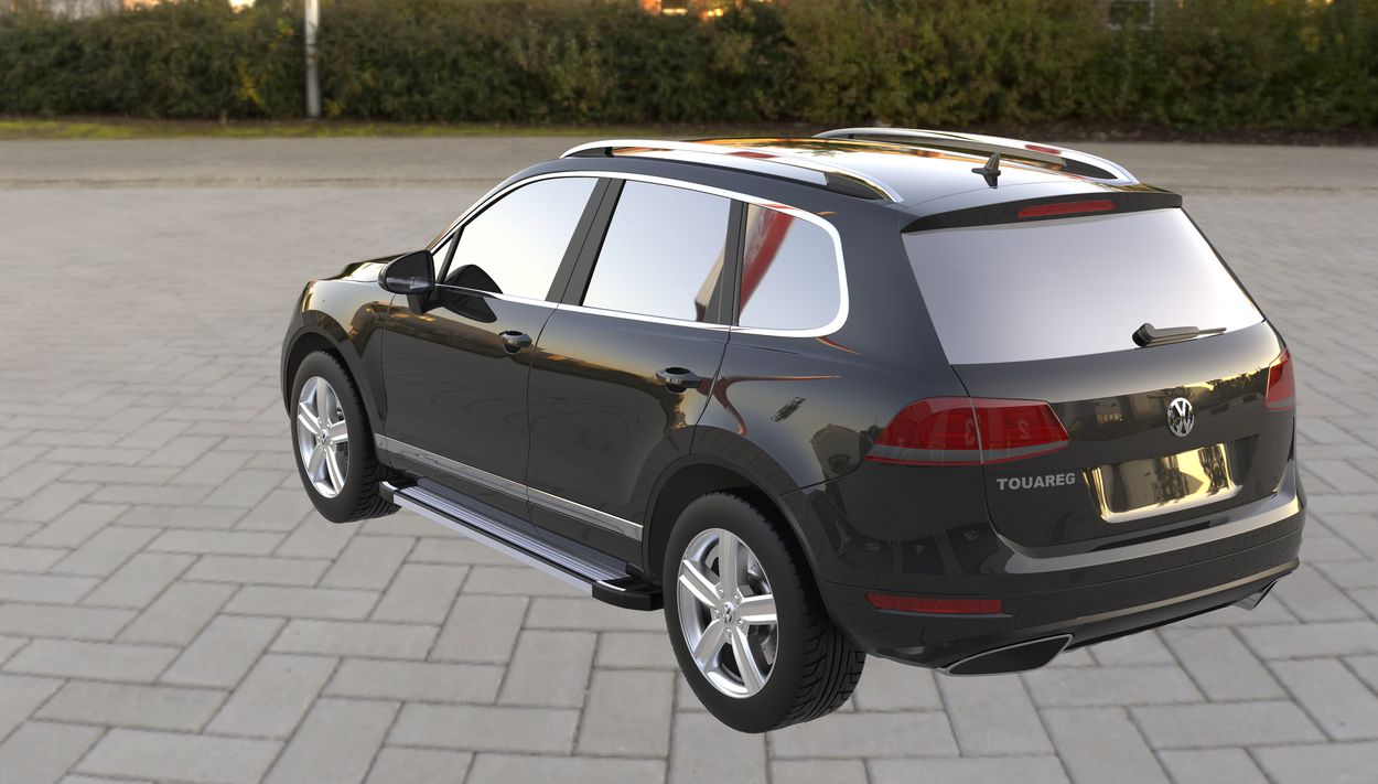 3D визуализация Volkswagen Touareg Бокові пороги Rainbow фото 180°
