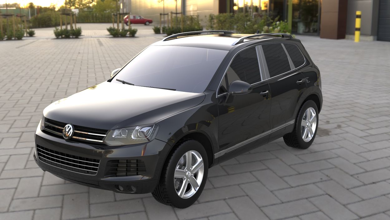 3D визуализация Хром накладки на стійки Volkswagen Touareg 2010↗ (Carmos) фото 144°