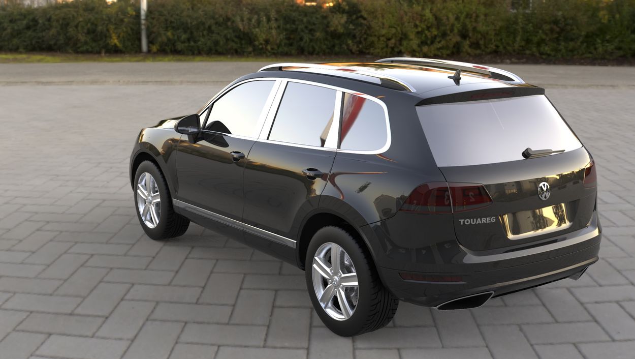 3D визуализация Хром накладки на стійки Volkswagen Touareg 2010↗ (Carmos) фото 252°