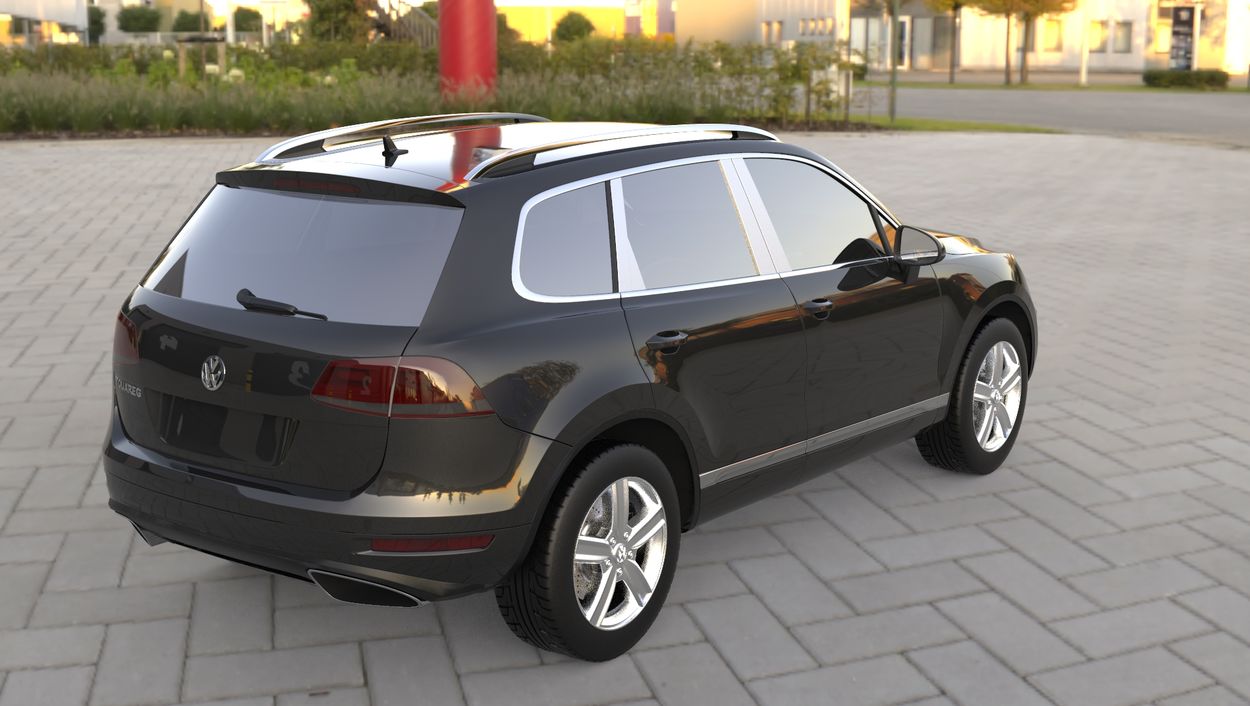 3D визуализация Хром накладки на стійки Volkswagen Touareg 2010↗ (Carmos) фото 324°