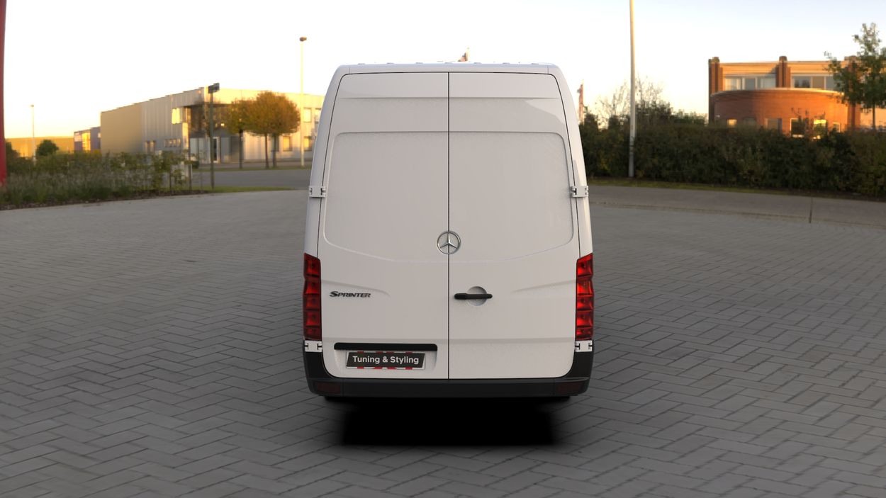 3D визуализация Mercedes Sprinter W906 2006-2018 гг. Накладка на охлаждение (2 шт., ABS) фото 180°