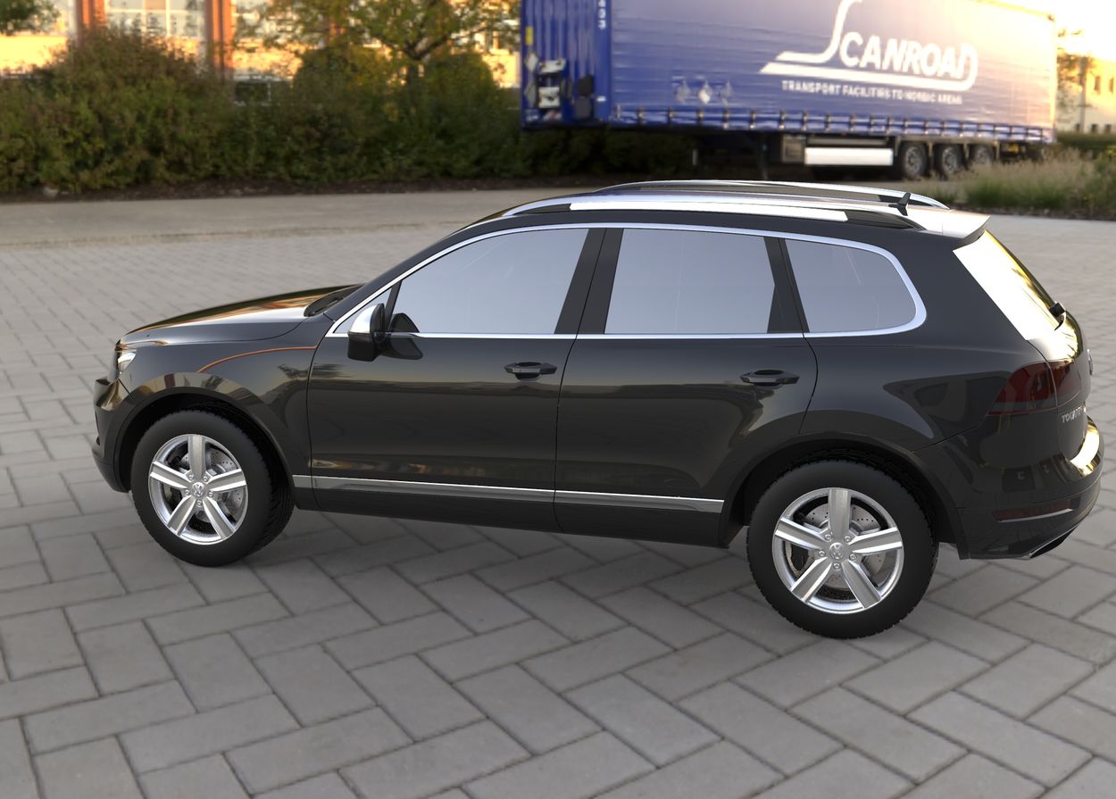 3D визуализация Volkswagen Touareg 2010-2018 гг. Накладки на Зеркала (2 шт., Нержавейка) фото 144°