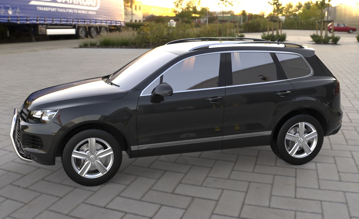 3D визуализация Volkswagen Touareg 2010-2018 гг. Кенгурятник WT003 (нержавейка) фото 108°