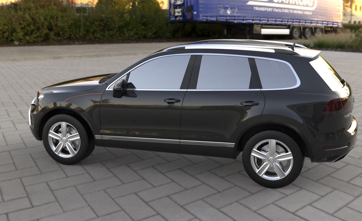 3D визуализация Volkswagen Touareg 2010-2018 гг. Кенгурятник WT003 (нержавейка) фото 144°
