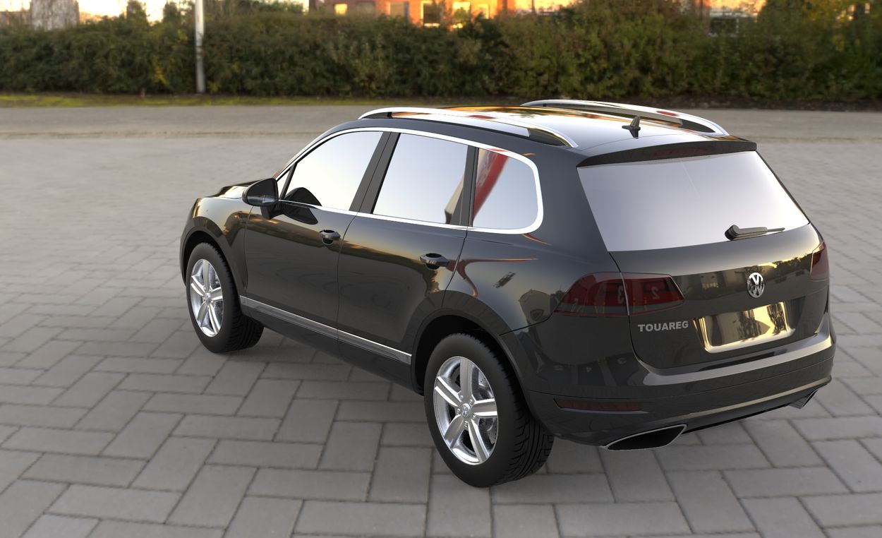 3D визуализация Volkswagen Touareg 2010-2018 гг. Кенгурятник WT003 (нержавейка) фото 180°