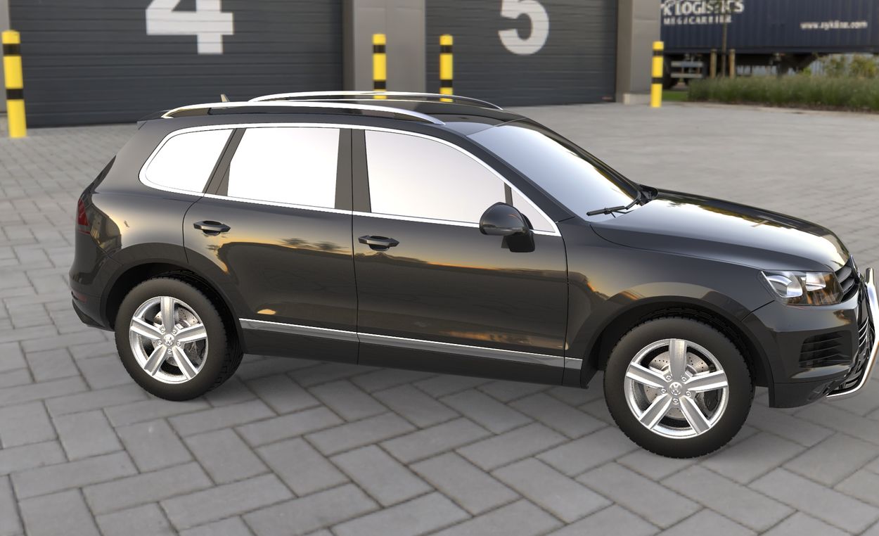 3D визуализация Volkswagen Touareg 2010-2018 гг. Кенгурятник WT003 (нержавейка) фото 324°