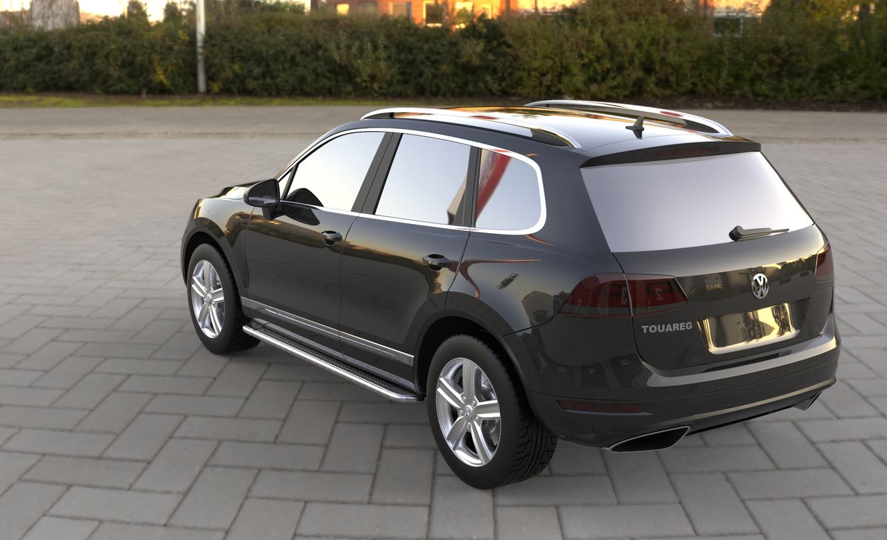 3D визуализация Volkswagen Touareg Бокові пороги преміум фото 180°