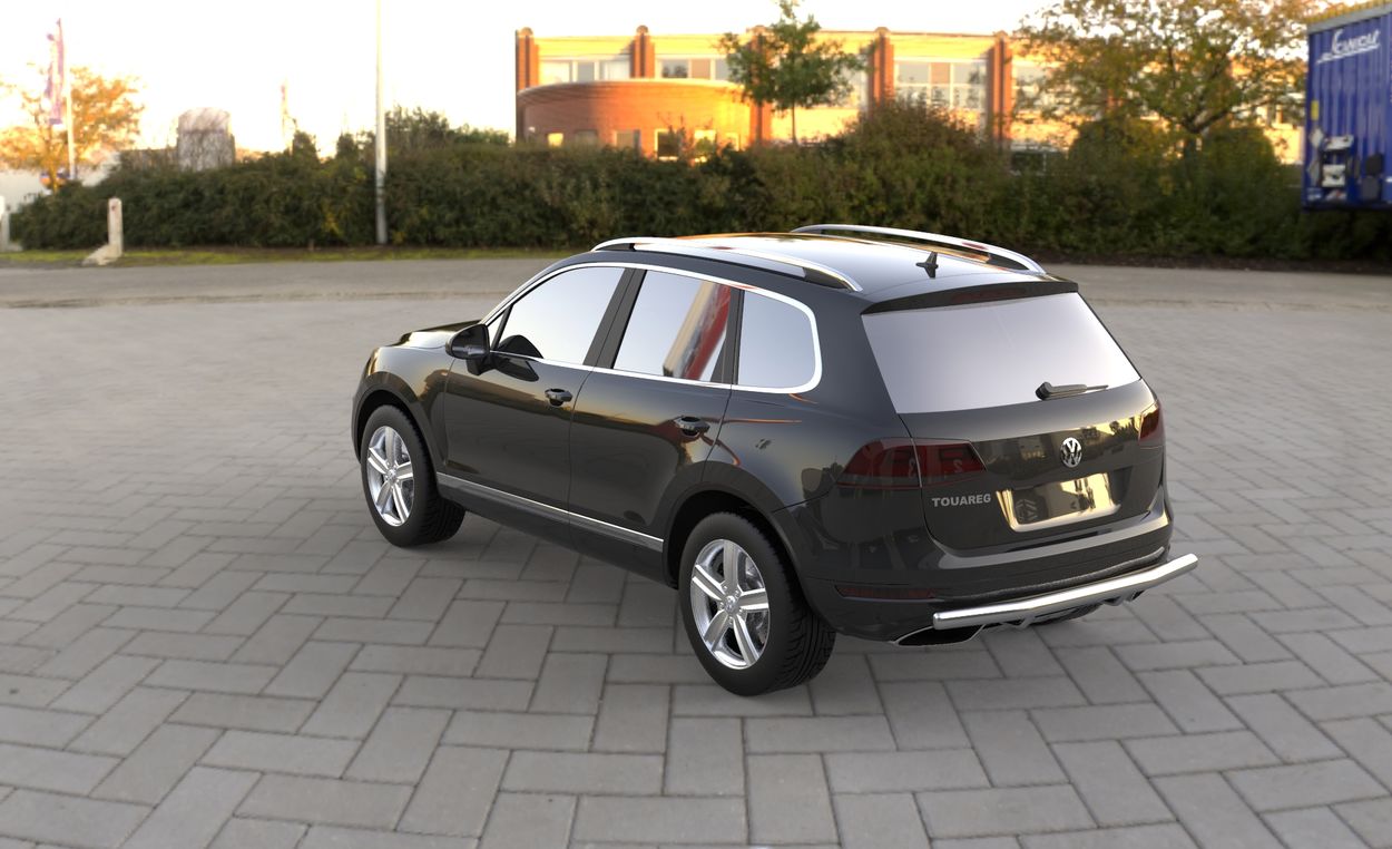3D визуализация Volkswagen Touareg 2010-2018 гг. Задняя дуга Нержавейка фото 0°