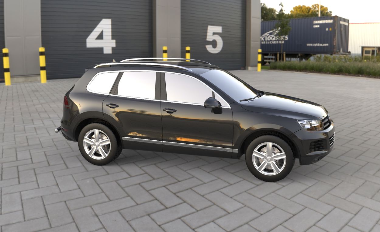 3D визуализация Volkswagen Touareg 2010-2018 гг. Задняя дуга Нержавейка фото 144°