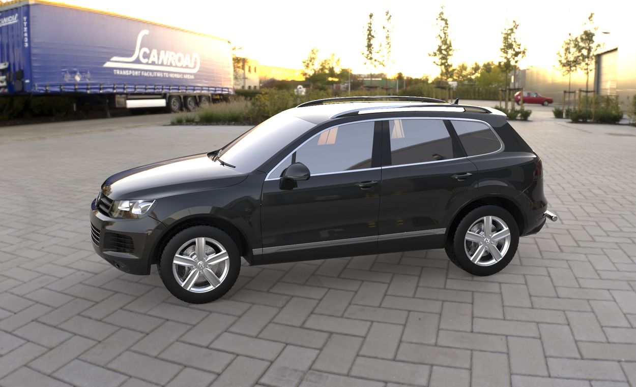 3D визуализация Volkswagen Touareg 2010-2018 гг. Задняя дуга Нержавейка фото 288°