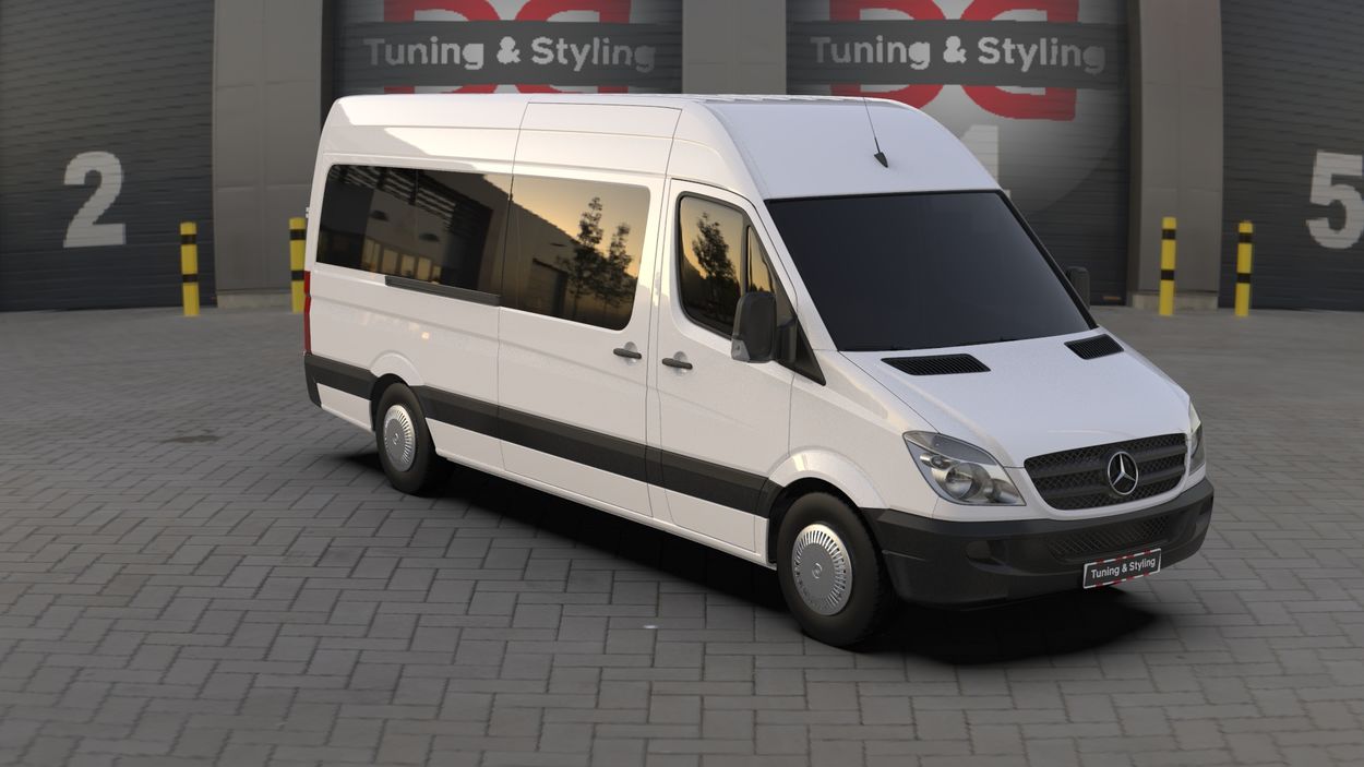 3D визуализация Mercedes Sprinter W907/W910 2018- рр. Ковпаки з нержавійки Пелюстки (1-катковий, 4 шт) фото 0°