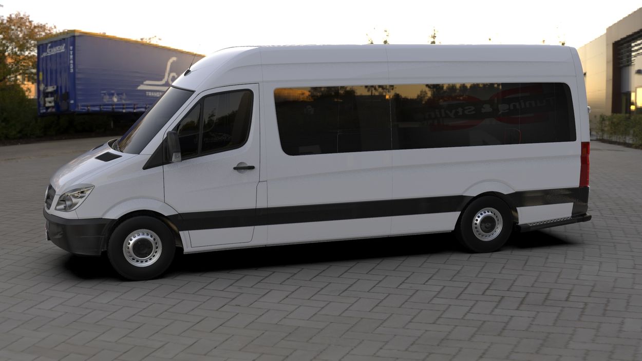 3D визуализация Mercedes Sprinter W906 2006–2018 гг. Реснички на Фары Прямые (черные, ABS, 2006-2013) фото 72°