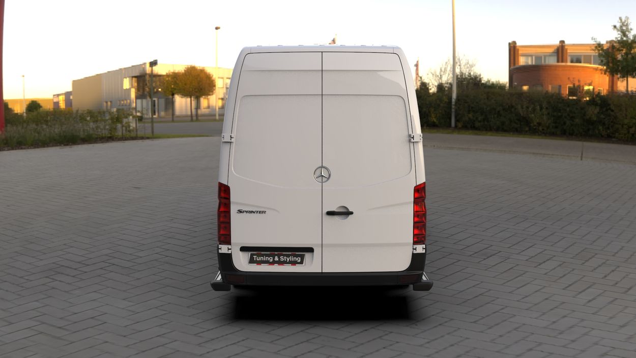 3D визуализация Mercedes Sprinter W906 2006–2018 гг. Реснички на Фары Прямые (черные, ABS, 2006-2013) фото 180°
