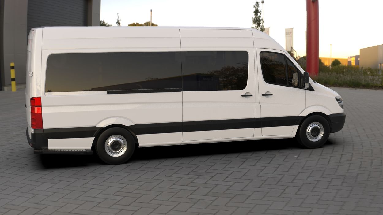 3D визуализация Mercedes Sprinter W906 2006–2018 гг. Реснички на Фары Прямые (черные, ABS, 2006-2013) фото 252°