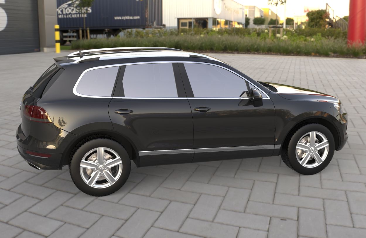 3D визуализация Volkswagen Touran 2003-2010 гг. Рейлинги Skyport (серый матовый) фото 288°