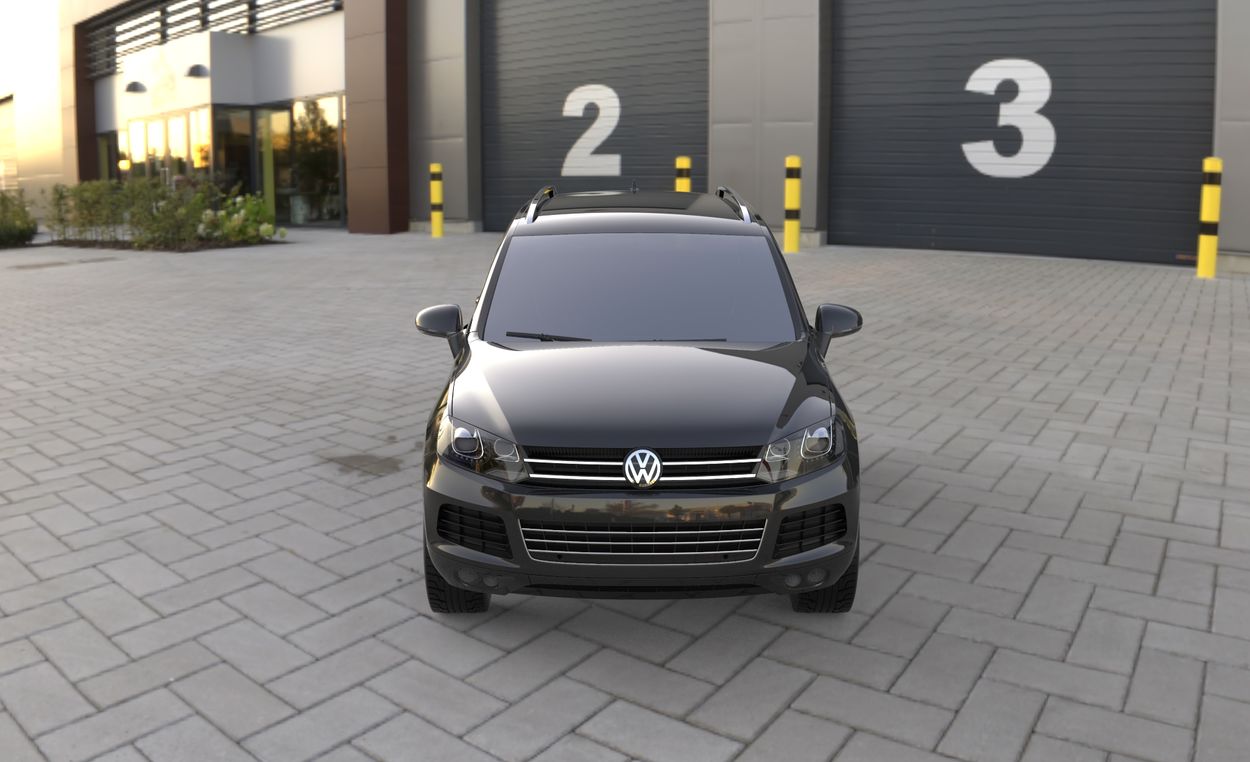 3D визуализация Volkswagen Touareg 2010↗ Бокові пороги оригінальні V1 фото 36°