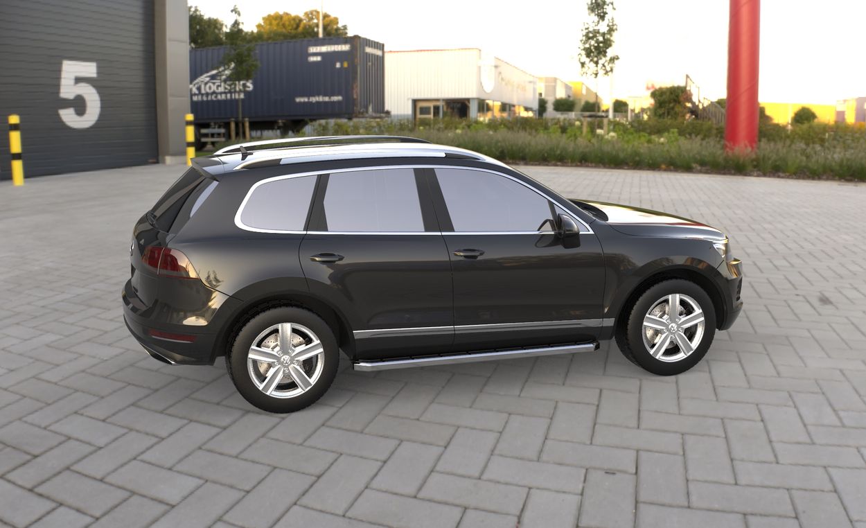 3D визуализация Volkswagen Touareg 2010↗ Боковые пороги оригинальные V1 фото 288°