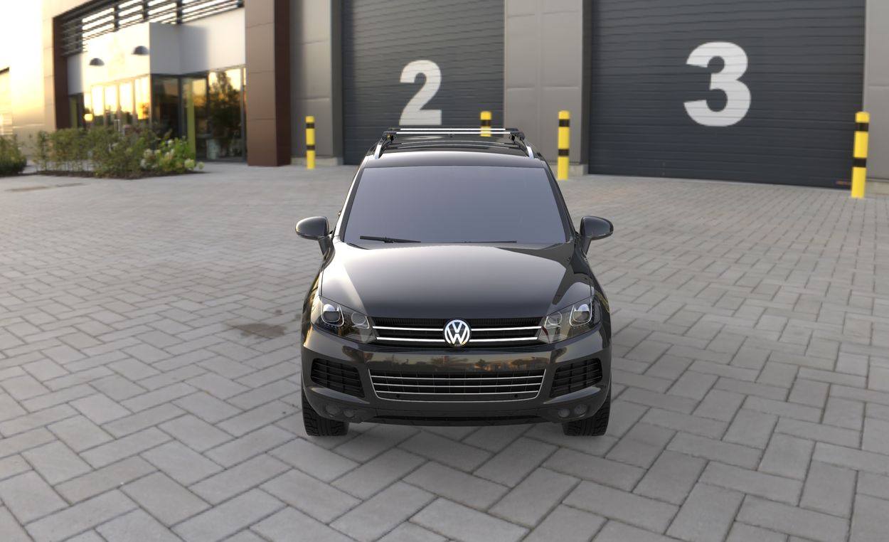3D визуализация Renault Master 2011↗ рр. Перемички на рейлінги без ключа (2 шт) фото 216°