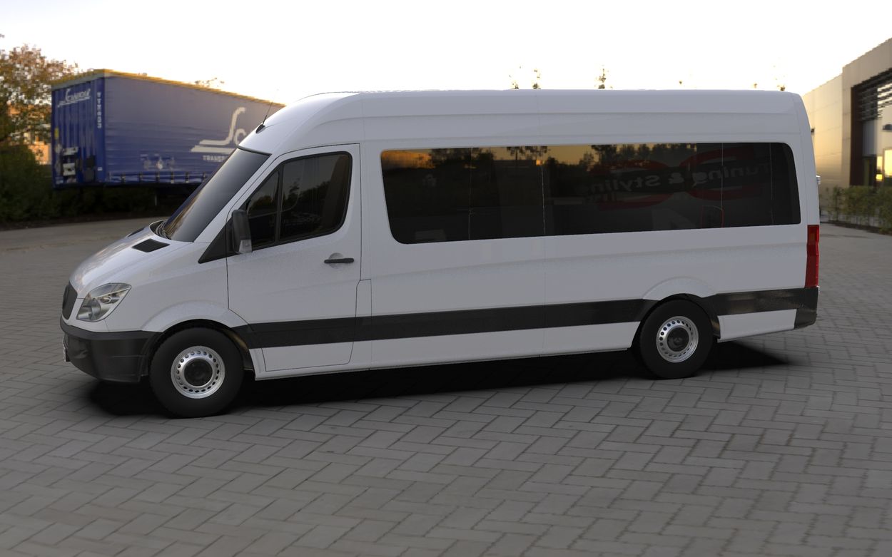 3D визуализация Mercedes Sprinter W906 2006-2018 гг. Зимняя накладка на решетку радиатора (2006-2013) фото 108°