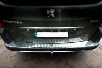 Peugeot Partner Tepee 2008-2018 гг. Накладка на задний бампер Carmos V2 Нержавеющая сталь фото 3