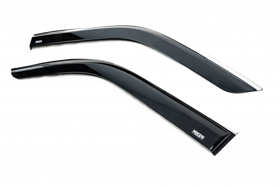 Volkswagen T5 Caravelle 2004–2010 Raamdeflectoren met chroomstrip (set van 2, Niken) Foto 2